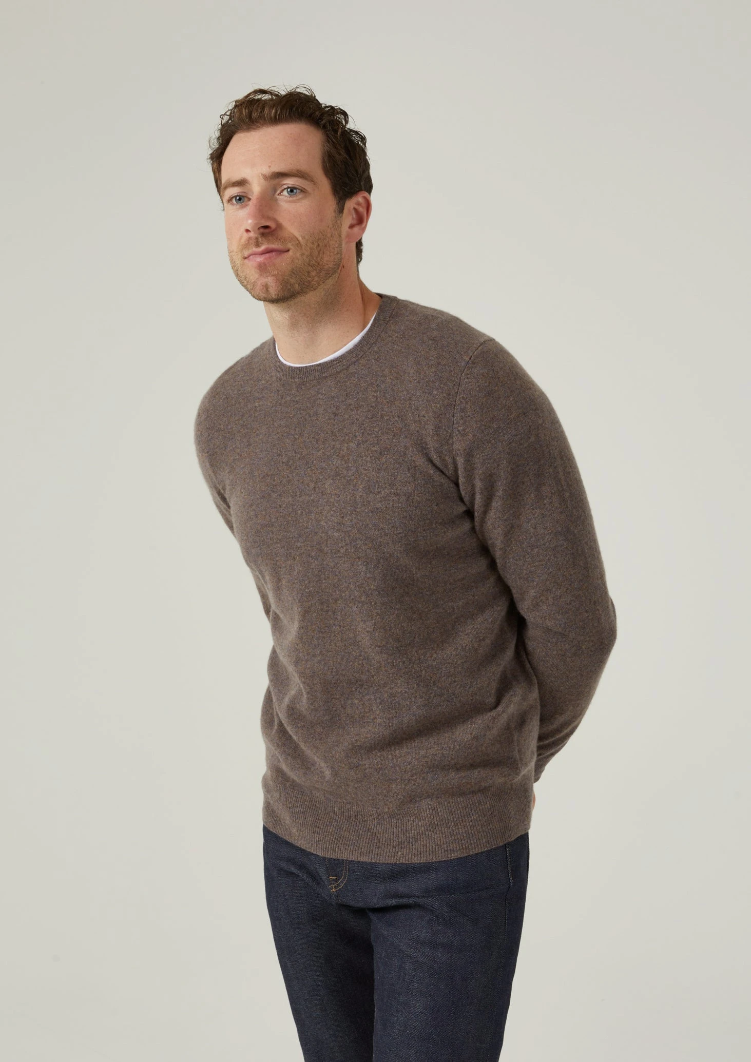 Brisbane Geelong Wool Jumper In Teak - Regular Fit 3 Brisbane Geelong Wool Jumper In Teak - Regular Fit - Image 3