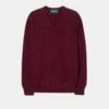 Albury Geelong Wool Jumper In Claret - Regular Fit