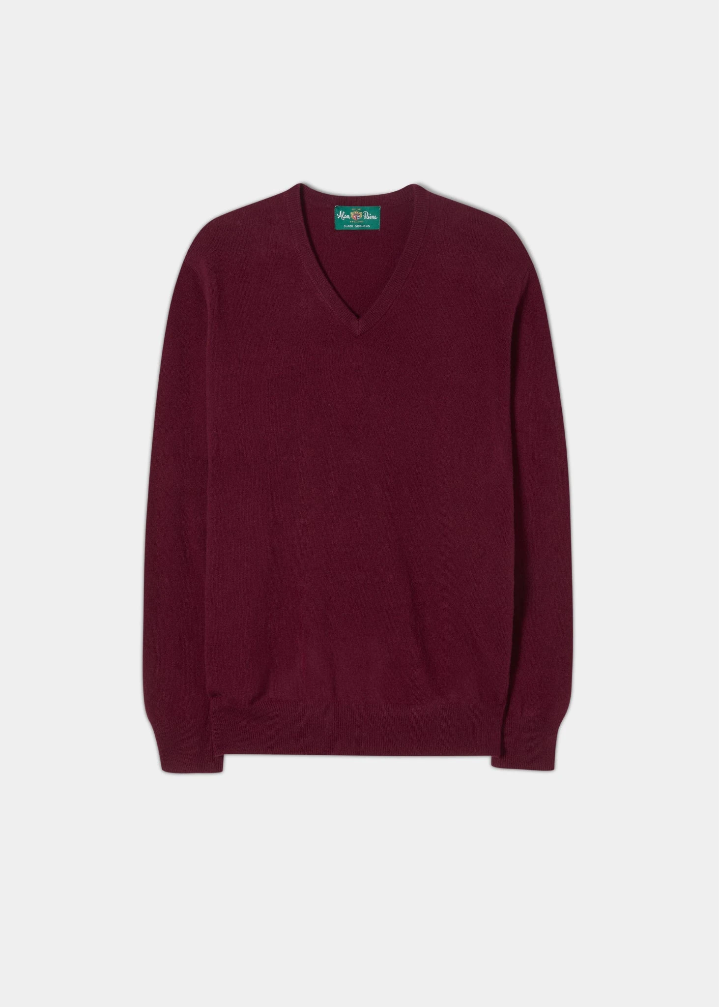 Albury Geelong Wool Jumper In Claret - Regular Fit 1 Albury Geelong Wool Jumper In Claret - Regular Fit