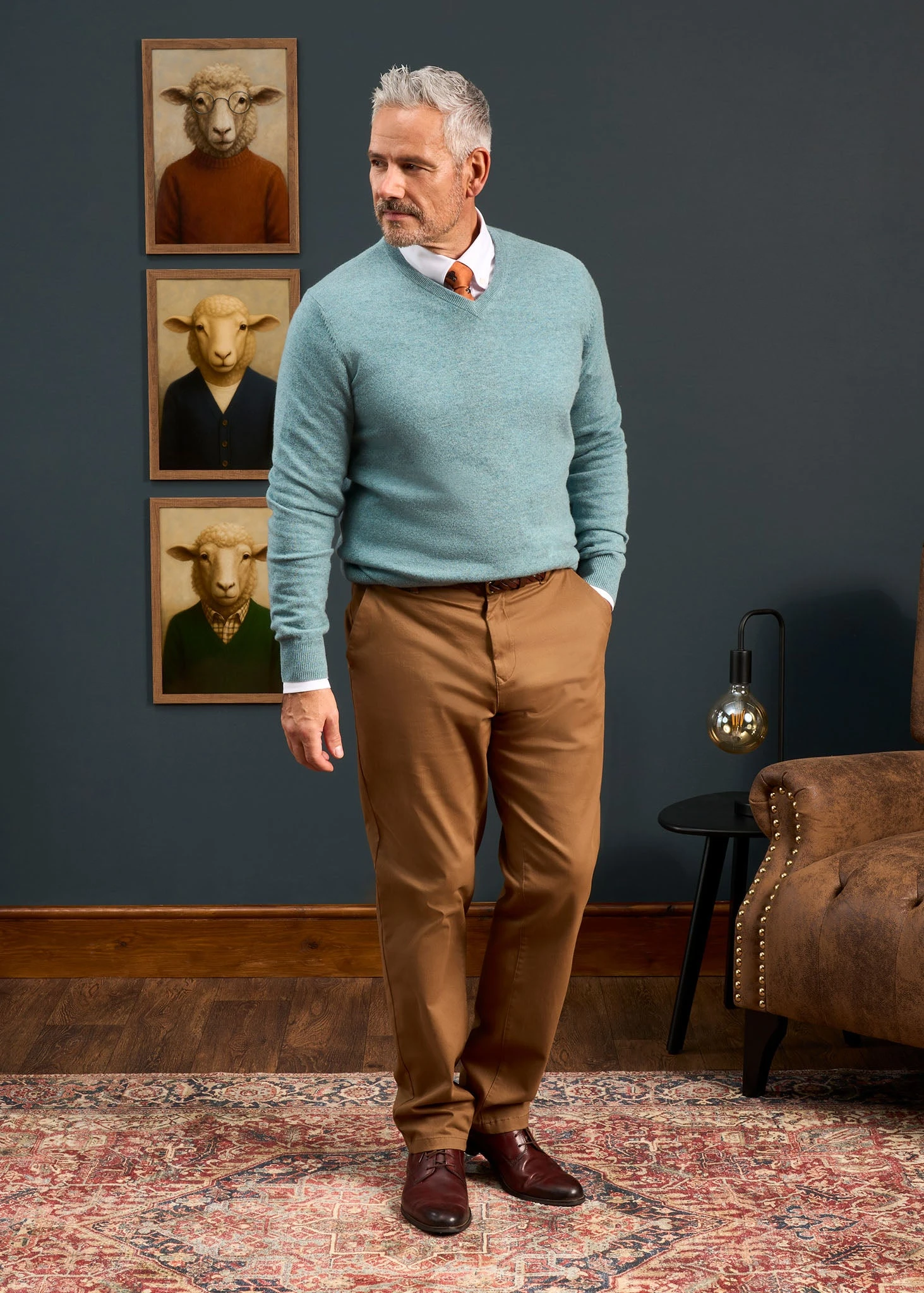 Haddington Cashmere Jumper In Caspian - Regular Fit 3 Haddington Cashmere Jumper In Caspian - Regular Fit - Image 3