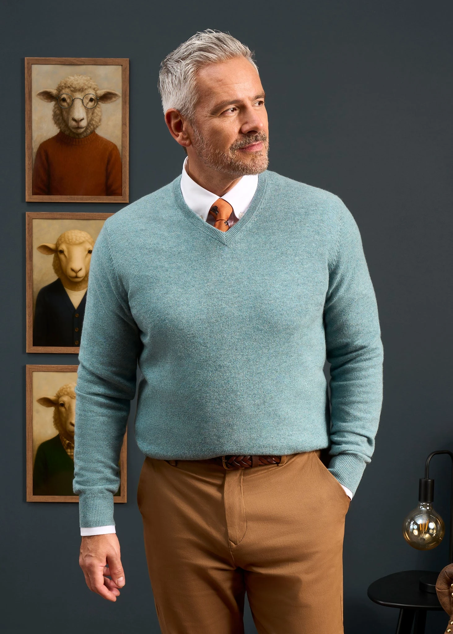 Haddington Cashmere Jumper In Caspian - Regular Fit 2 Haddington Cashmere Jumper In Caspian - Regular Fit - Image 2