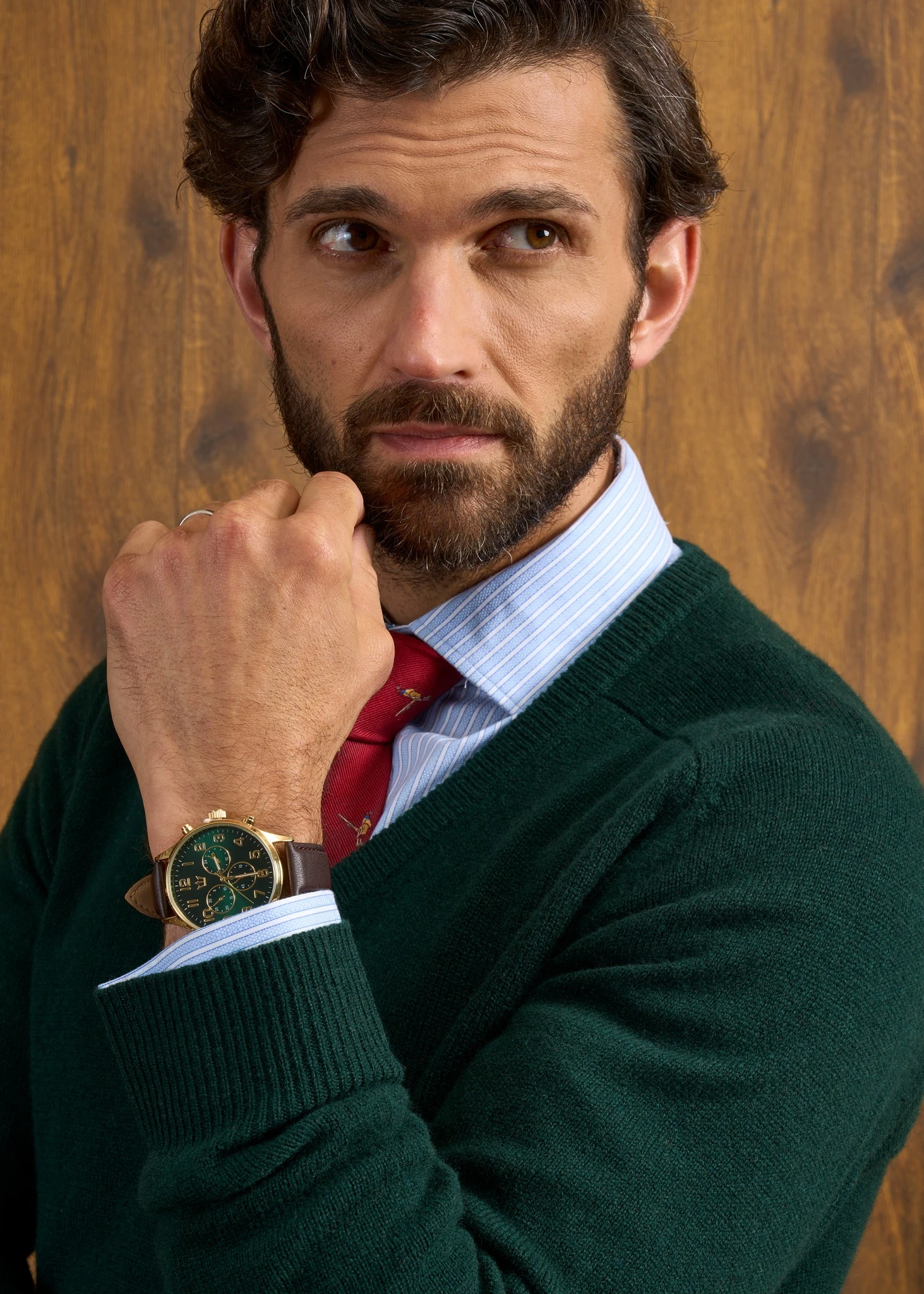 Hampshire Lambswool Jumper In Tartan Green - Classic Fit 3 Hampshire Lambswool Jumper In Tartan Green - Classic Fit - Image 3