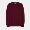 Hampshire Lambswool Jumper In Bordeaux - Classic Fit