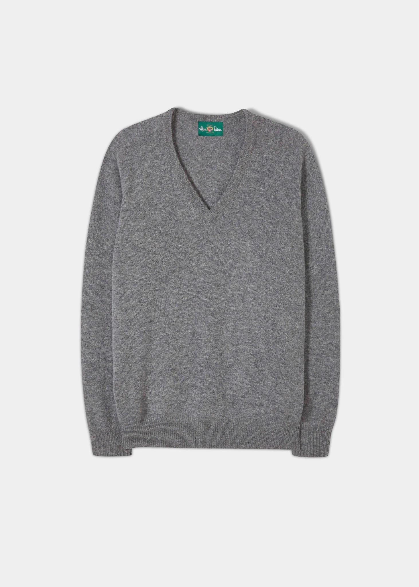 Hampshire Lambswool Jumper In Grey Mix - Classic Fit 1 Hampshire Lambswool Jumper In Grey Mix - Classic Fit