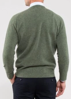 Hampshire Lambswool Jumper In Landscape - Classic Fit -AlanPaine Shop Hampshire Lambswool Saddle Shoulder Landscape Image2