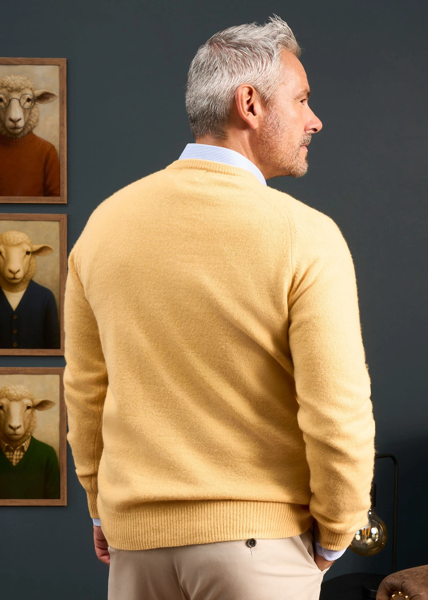 Hampshire Lambswool Jumper In Canary - Classic Fit 5 Hampshire Lambswool Jumper In Canary - Classic Fit - Image 5