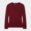 Isla Ladies Wool And Cashmere Vee Neck Jumper In Berry