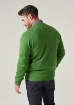 Kilsyth Men's Lambswool Jumper In Watercress - Regular Fit -AlanPaine Shop Kilsyth Men s Lambswool Jumper In Regular Fit Watercress 4