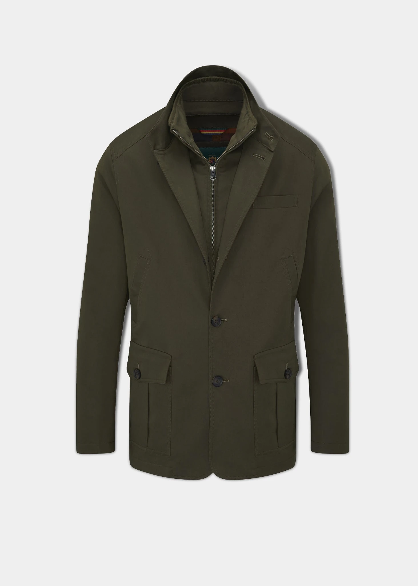 Southmaw Men's Cotton Jacket In Olive 1 Southmaw Men's Cotton Jacket In Olive