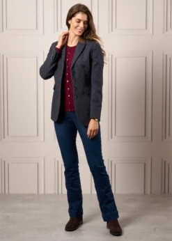 Surrey Ladies Tweed Blazer In Blue - Regular Fit -AlanPaine Shop Ladies Tweed Blue Blazer Surrey 2