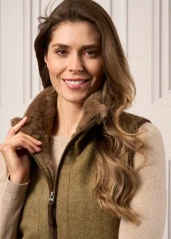 Combrook Ladies Tweed Gilet In Grove - Regular Fit 15 Combrook Ladies Tweed Gilet In Grove - Regular Fit -AlanPaine Shop Ladies Tweed Gilet Combrook Grove 1
