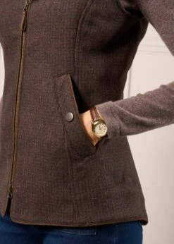 Surrey Ladies Tweed Gilet In Bramble -AlanPaine Shop Ladies Tweed Gilet Faux Fur Surrey Bramble 5