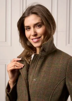 Surrey Ladies Tweed Coat In Hemlock - Regular Fit -AlanPaine Shop Ladies Tweed Jacket Surrey Hemlock 3