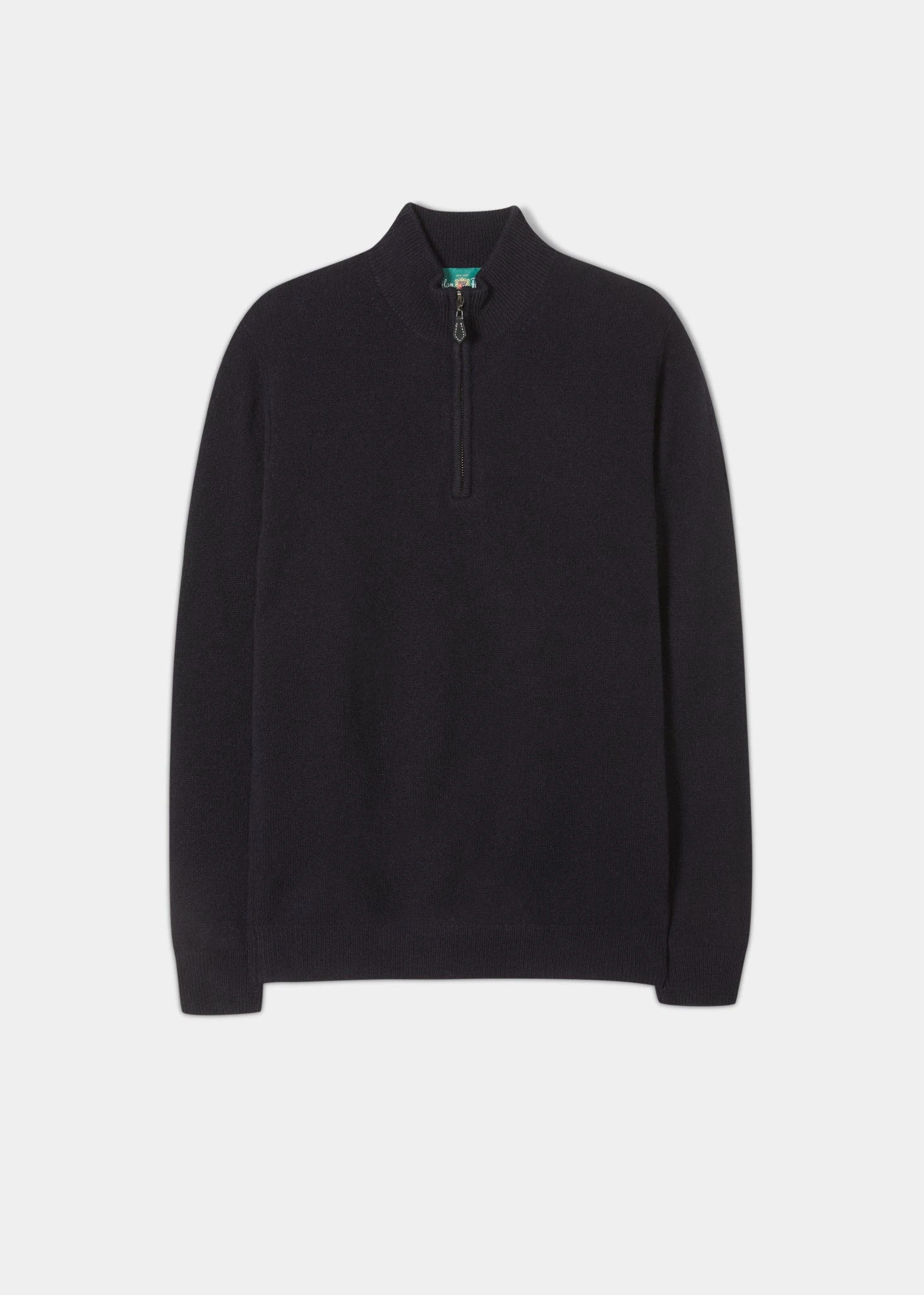 Sutherland Lambswool 1/4 Zip Jumper In Navy - Regular Fit 1 Sutherland Lambswool 1/4 Zip Jumper In Navy - Regular Fit