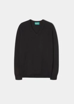 Kilsyth Men's Lambswool Jumper In Black - Regular Fit