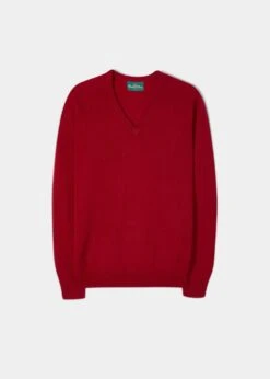 Kilsyth Men's Lambswool Jumper In Dubonnet - Regular Fit