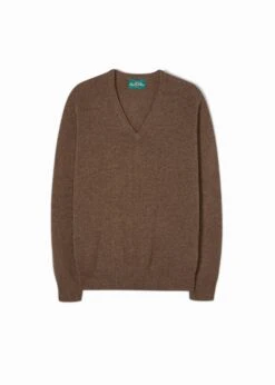 Hampshire Lambswool Jumper In Tobacco - Classic Fit