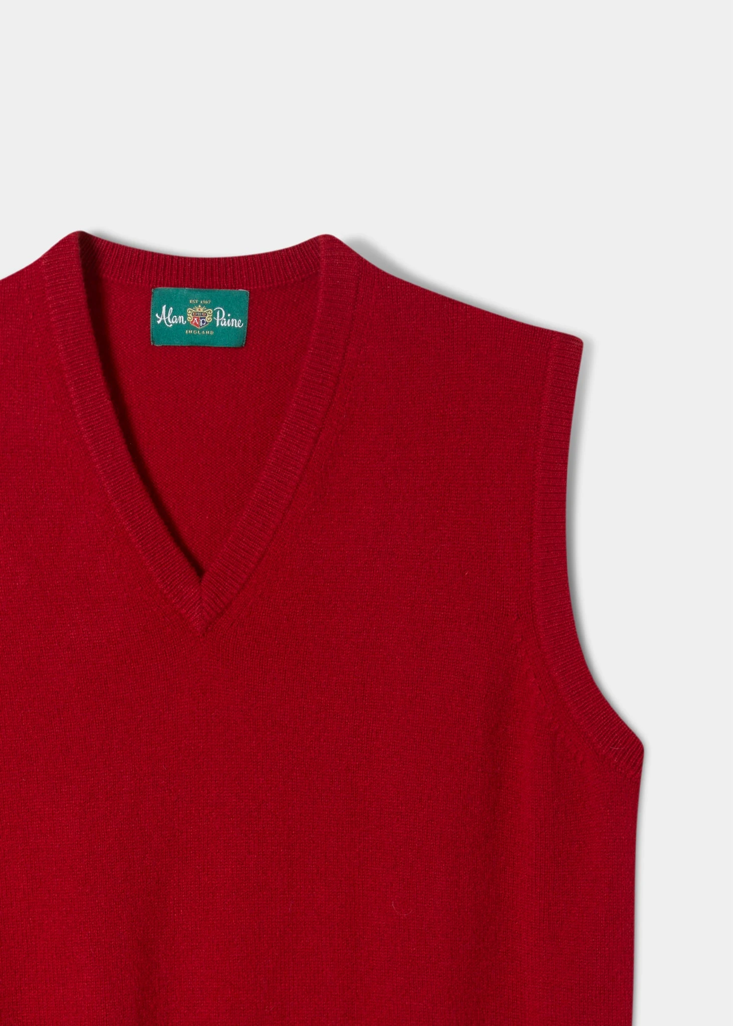 Norfolk Men's Lambswool Slipover In Dubonnet - Classic Fit 2 Norfolk Men's Lambswool Slipover In Dubonnet - Classic Fit - Image 2