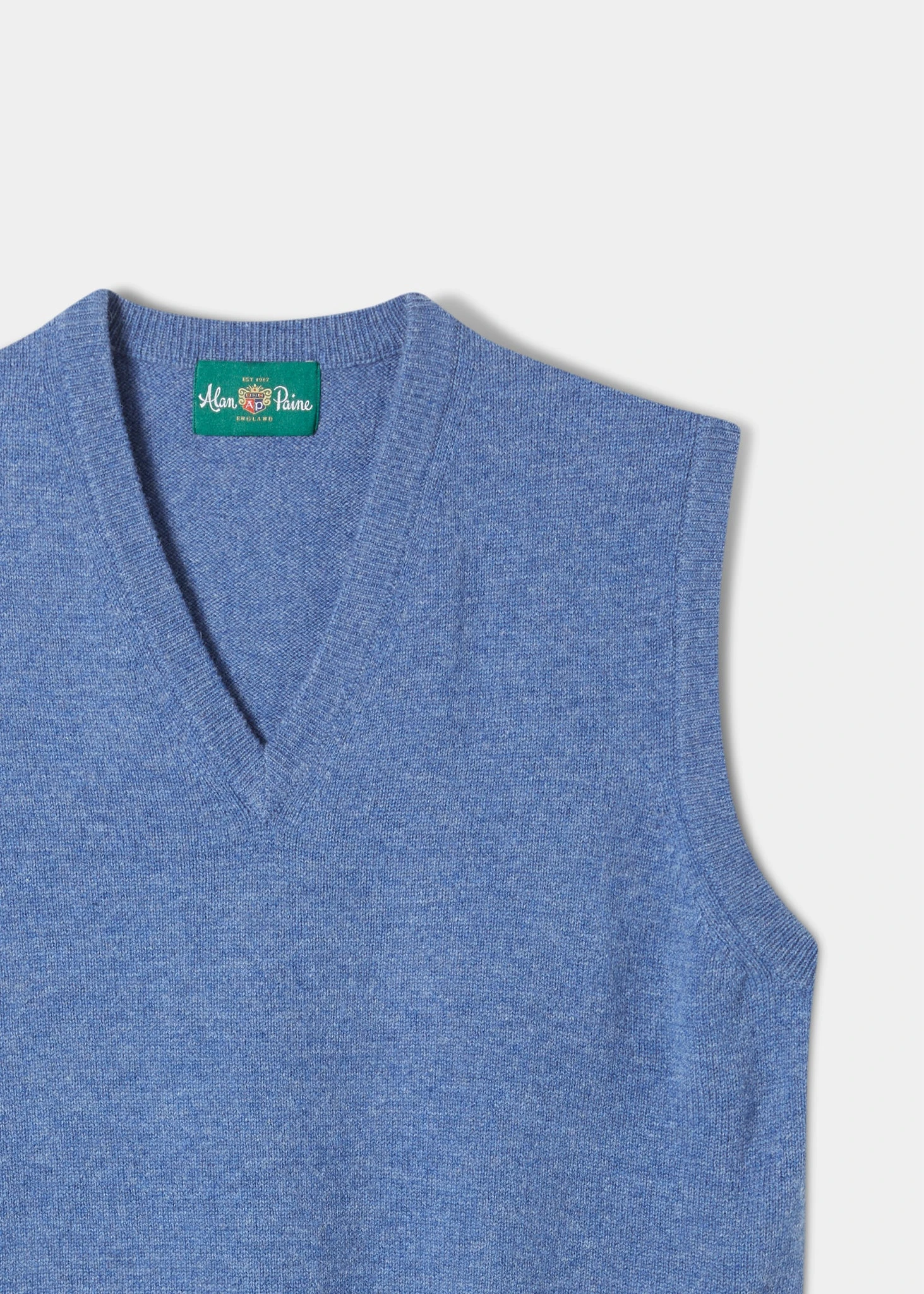 Norfolk Men's Lambswool Slipover In Jeans - Classic Fit 2 Norfolk Men's Lambswool Slipover In Jeans - Classic Fit - Image 2