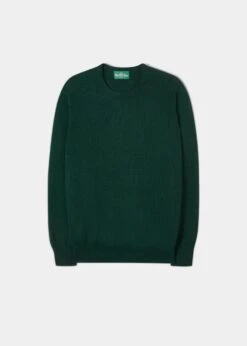 Dorset Men's Lambswool Jumper In Tartan Green - Classic Fit