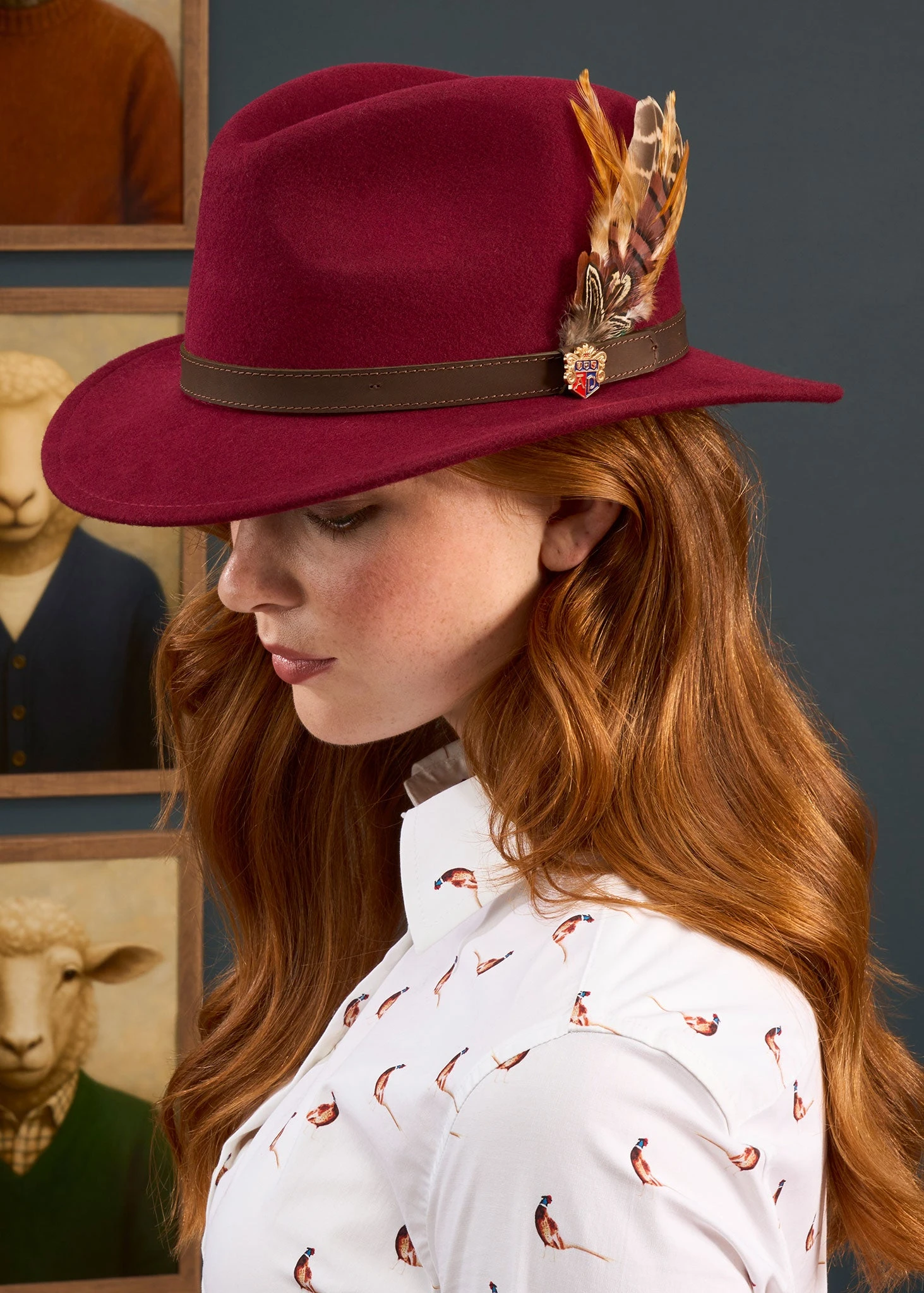 Lawen Ladies Printed Cotton Shirt - Pheasant Design 3 Lawen Ladies Printed Cotton Shirt - Pheasant Design - Image 3