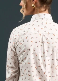 Lawen Ladies Printed Cotton Shirt - Dog & Duck Design -AlanPaine Shop Lawen Ladies Printed Cotton Shirt Dog and Duck Design 4
