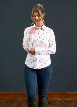 Lawen Ladies Printed Cotton Shirt - Pheasant Design 10 Lawen Ladies Printed Cotton Shirt - Pheasant Design -AlanPaine Shop Lawen Ladies Printed Cotton Shirt Pheasant Design 1