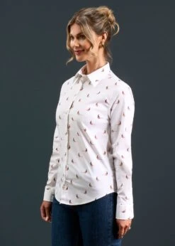 Lawen Ladies Printed Cotton Shirt - Pheasant Design 11 Lawen Ladies Printed Cotton Shirt - Pheasant Design -AlanPaine Shop Lawen Ladies Printed Cotton Shirt Pheasant Design 2