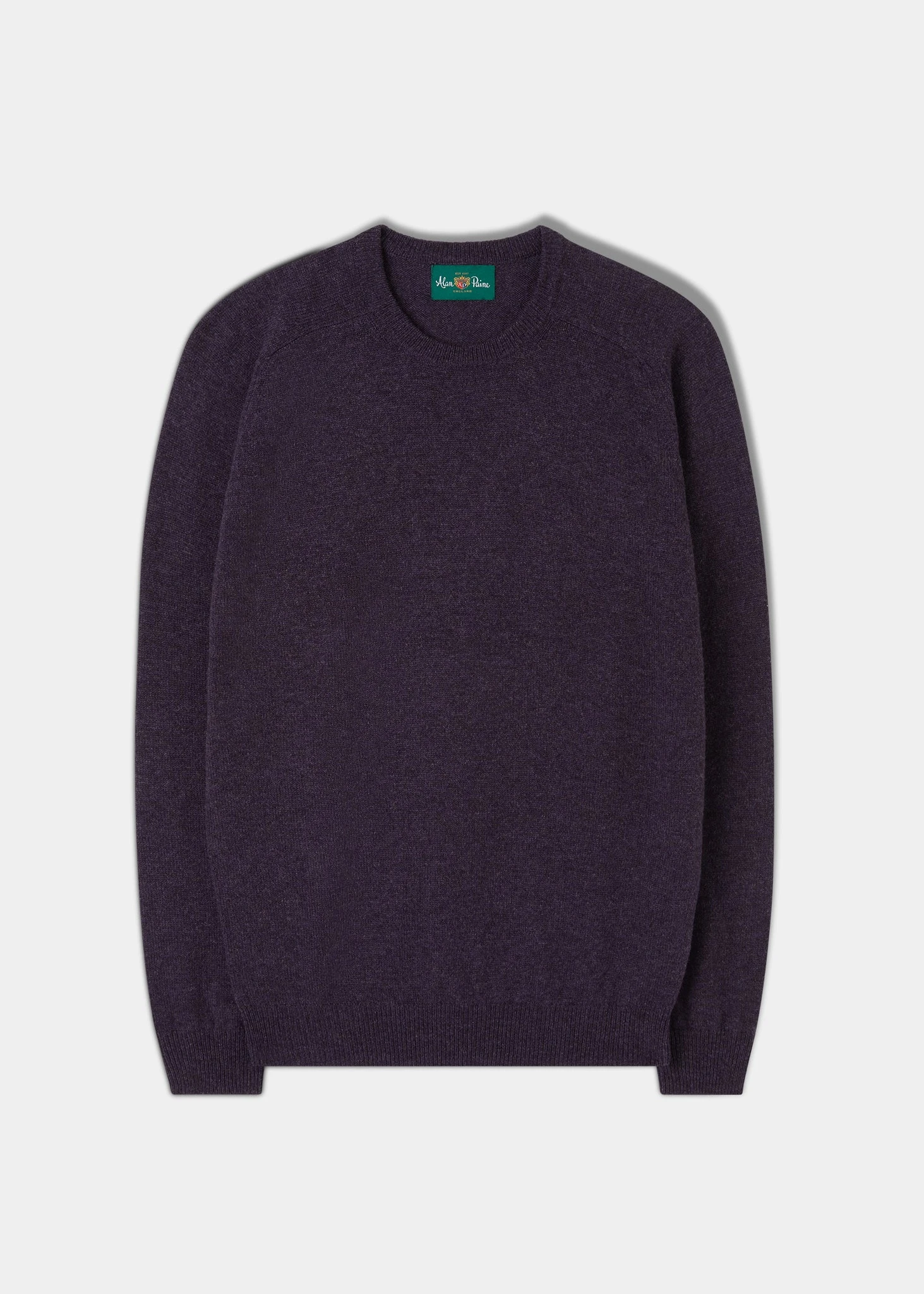 Lenzie Men's Lambswool Jumper In Elderberry - Regular Fit 1 Lenzie Men's Lambswool Jumper In Elderberry - Regular Fit