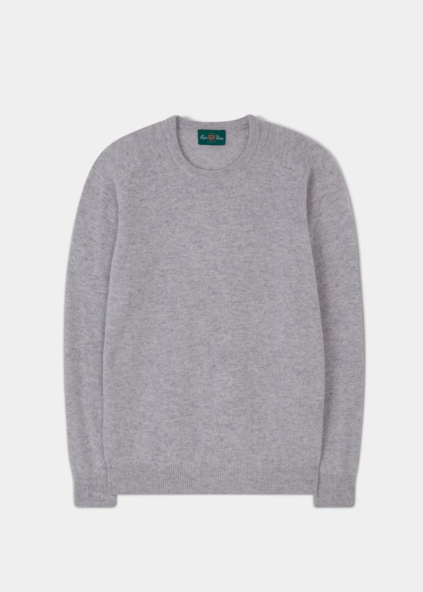 Lenzie Men's Lambswool Jumper In Pearl Grey - Regular Fit 1 Lenzie Men's Lambswool Jumper In Pearl Grey - Regular Fit