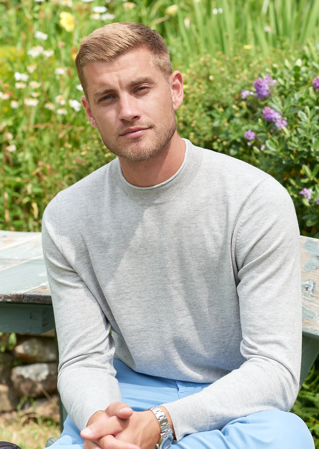 Leysmill Cotton Cashmere Jumper In Dove 2 Leysmill Cotton Cashmere Jumper In Dove - Image 2