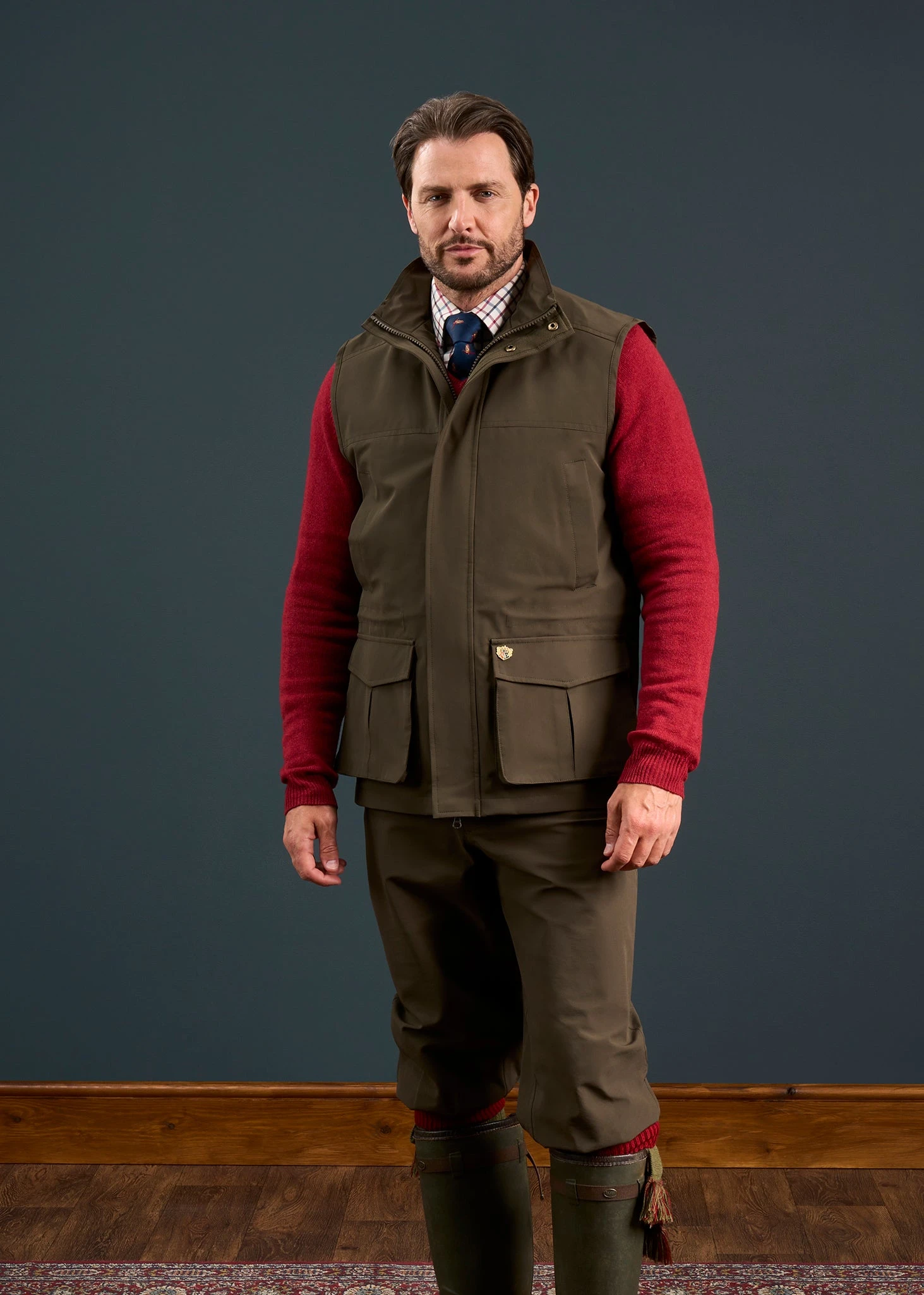 Lockwood Men's Shooting Waistcoat In Olive 2 Lockwood Men's Shooting Waistcoat In Olive - Image 2