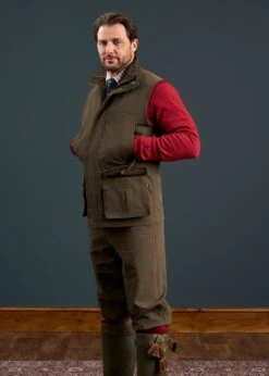 Lockwood Men's Shooting Waistcoat In Olive 7 Lockwood Men's Shooting Waistcoat In Olive -AlanPaine Shop Lockwood Mens Shooting Waistcoat Olive 2