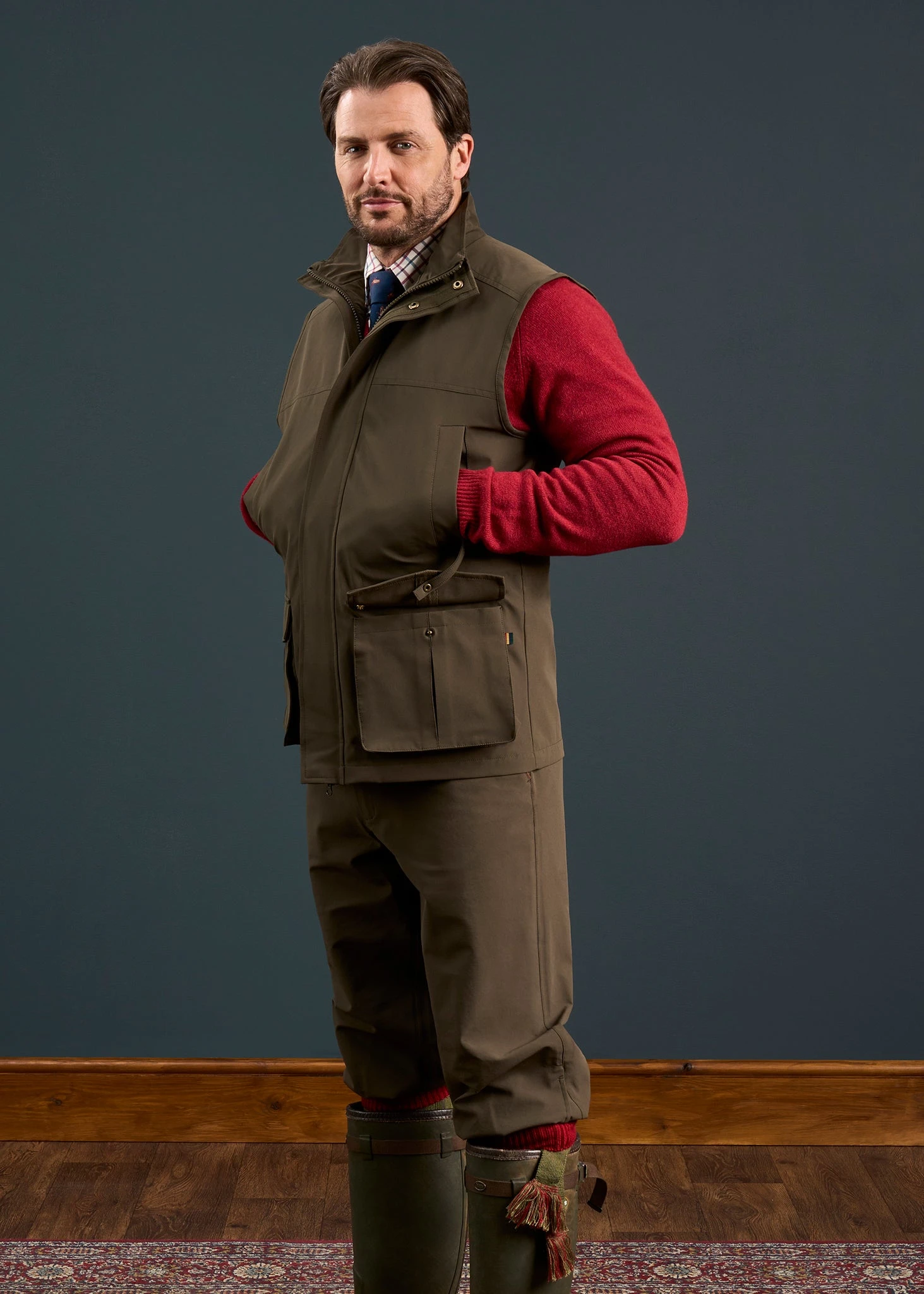 Lockwood Men's Shooting Waistcoat In Olive 3 Lockwood Men's Shooting Waistcoat In Olive - Image 3