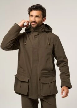 Lockwood Men's Shooting Coat In Olive - Shooting Fit -AlanPaine Shop Lockwood Waterproof Shooting Coat Olive 2