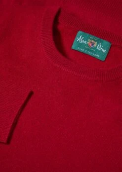 Melfort Cashmere Jumper In Ruby - Regular Fit 5 Melfort Cashmere Jumper In Ruby - Regular Fit -AlanPaine Shop Melfort Cashmere Jumper Crew Neck Ruby