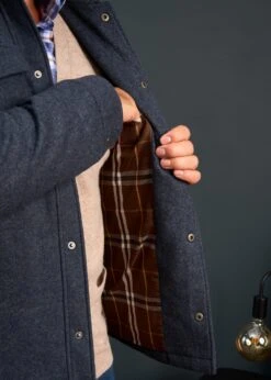 Richmond Men's Knitted Quilted Shacket In Navy 7 Richmond Men's Knitted Quilted Shacket In Navy -AlanPaine Shop Mens Knitted Quilted Shacket Navy 2