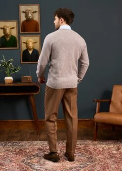 Lenzie Men's Lambswool Jumper In Fusion - Regular Fit -AlanPaine Shop Mens Lambswool Crew Neck Regular Fit Fusion 1