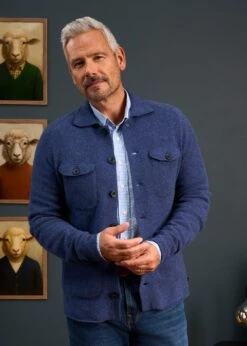 Ferndale Men's Knitted Lambswool Shirt In Rhapsody - Regular Fit