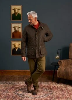 Felwell Men's Quilted Jacket In Olive - Regular Fit -AlanPaine Shop Mens Quilted Jacket Olive 1 52d84907 7bce 41e1 8c29 fe2bb4dfc1ba