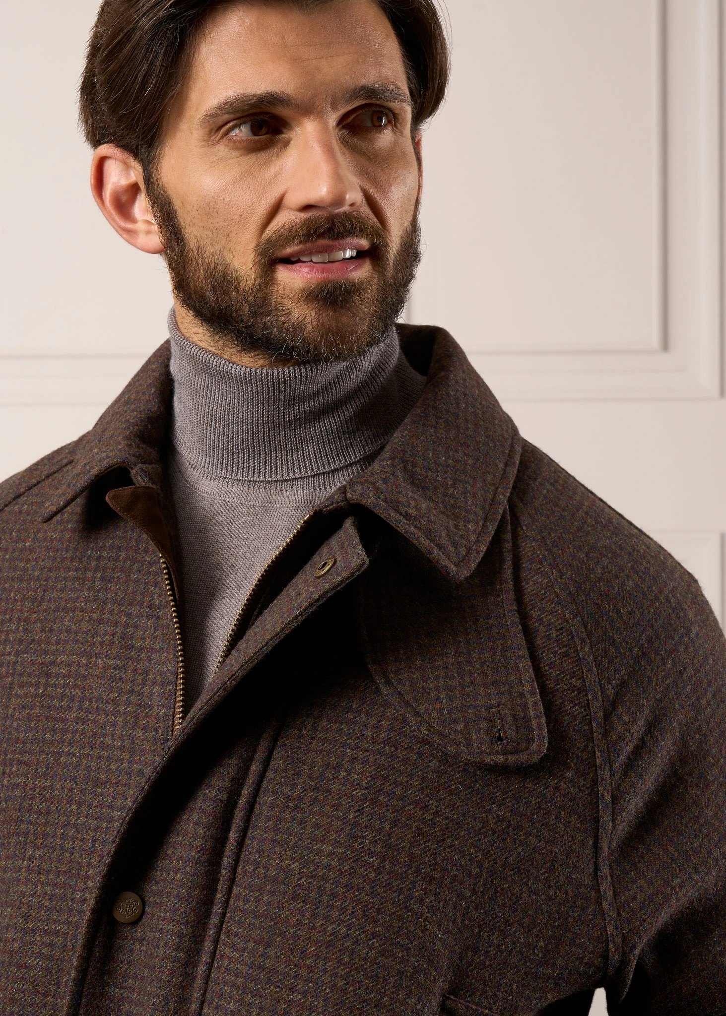 Surrey Waterproof Tweed Coat In Bramble - Shooting Fit 4 Surrey Waterproof Tweed Coat In Bramble - Shooting Fit - Image 4