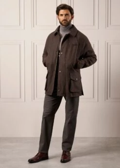 Surrey Waterproof Tweed Coat In Bramble - Shooting Fit 10 Surrey Waterproof Tweed Coat In Bramble - Shooting Fit -AlanPaine Shop Mens Tweed Waterproof Coat Surrey Bramble 4