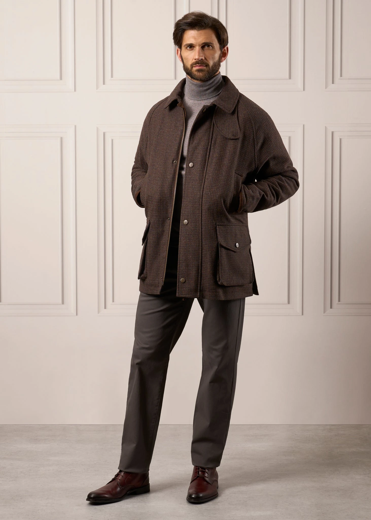 Surrey Waterproof Tweed Coat In Bramble - Shooting Fit 5 Surrey Waterproof Tweed Coat In Bramble - Shooting Fit - Image 5