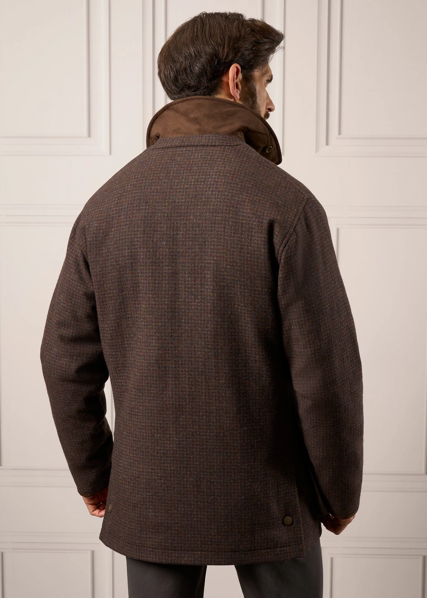 Surrey Waterproof Tweed Coat In Bramble - Shooting Fit 6 Surrey Waterproof Tweed Coat In Bramble - Shooting Fit - Image 6