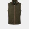 Aylsham Men's Fleece Gilet In Green Herringbone - Regular Fit