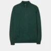 Barton Merino Wool 1/4 Zip Mock Jumper In Hunter - Regular Fit