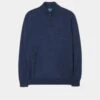 Barton Merino Wool 1/4 Zip Mock Jumper In Indigo - Regular Fit