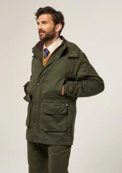 Milwood Men's Waterproof Shooting Coat In Olive - Shooting Fit -AlanPaine Shop Milwood Mens Waterproof Shooting Coat Olive 5