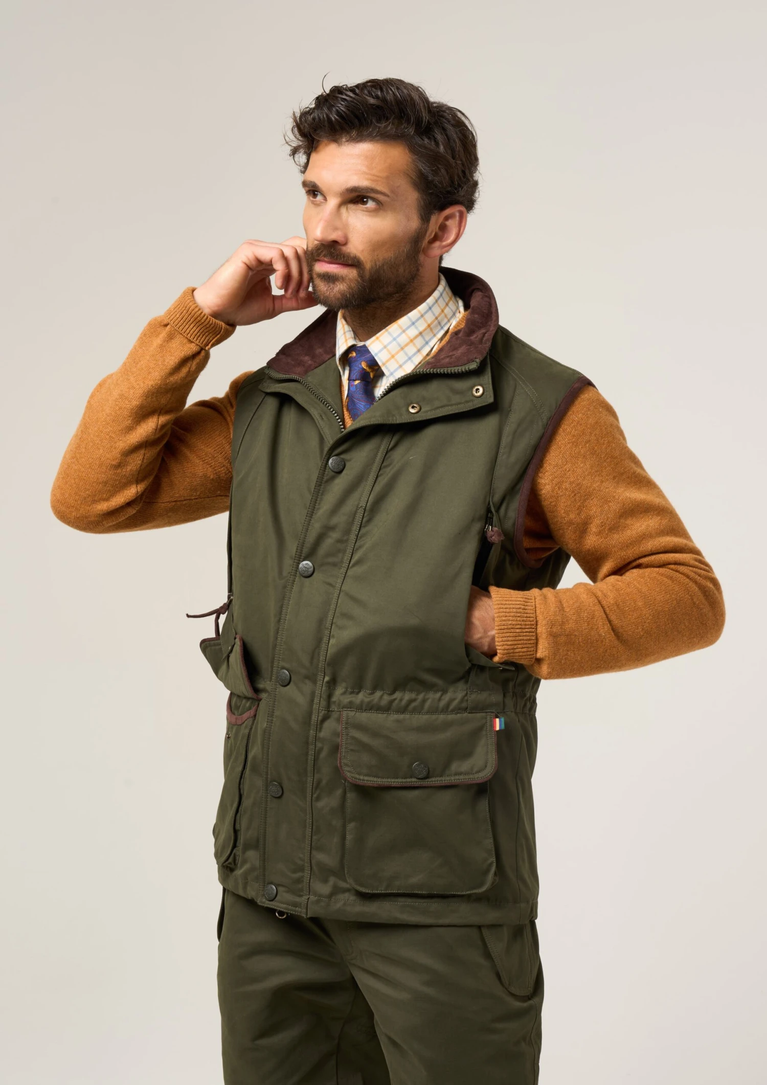 Milwood Men's Olive Waterproof Shooting Waistcoat 3 Milwood Men's Olive Waterproof Shooting Waistcoat - Image 3