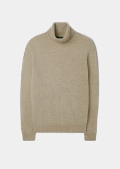 Petersham Men's Geelong Wool Roll Neck In Irish Cream